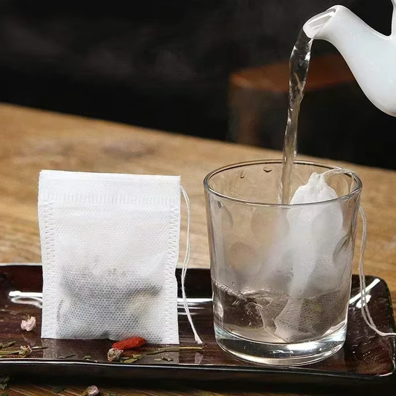 100 Stück Einweg Teebeutel aus Vliesstoff mit Kordel in Weiß für losen Tee, Kräuter und Kaffee - Bild 3