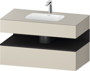 Duravit Einbauwaschtisch-Möbel-Set Qatego in Grau mit Konsole, B/T/H: 100 x 55 x 60 cm - Bild 1