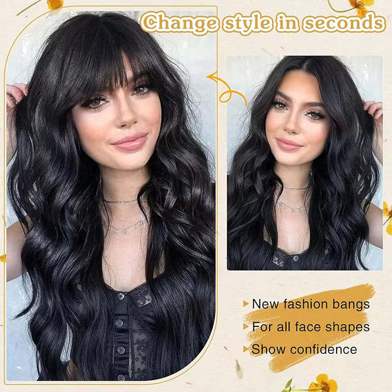 eelhoe Haarextensions Clip-in-Pony, Synthetisch, Schwarzbraun - Bild 4