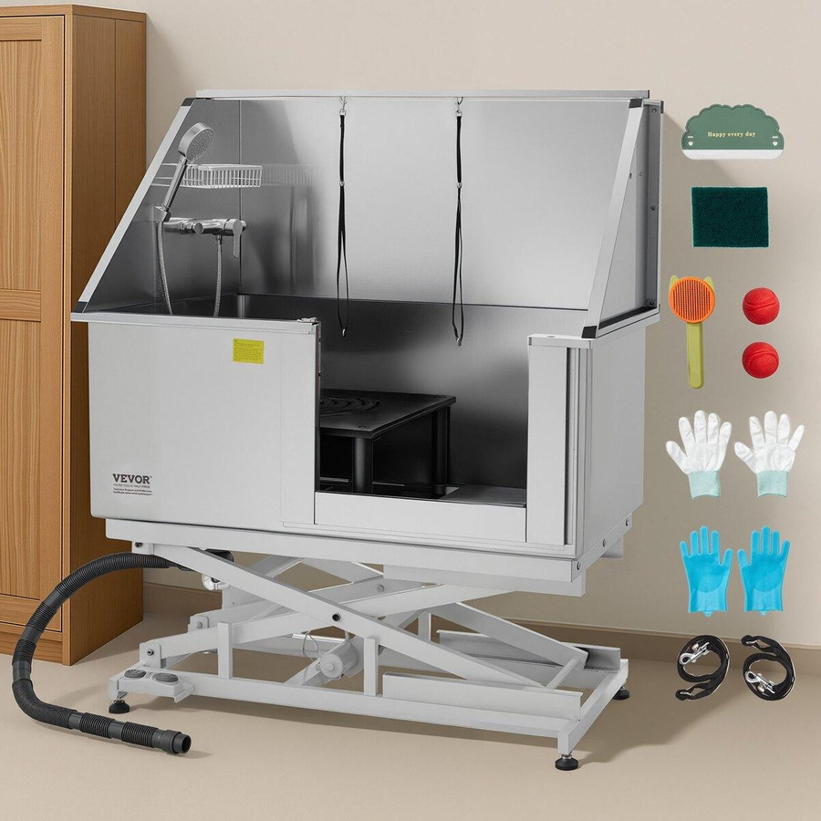 Buying Solutions MB Elektrische Hundepflege-Badewanne aus Edelstahl mit Wasserfilter, Silber, Breite: 127 cm - Bild 6