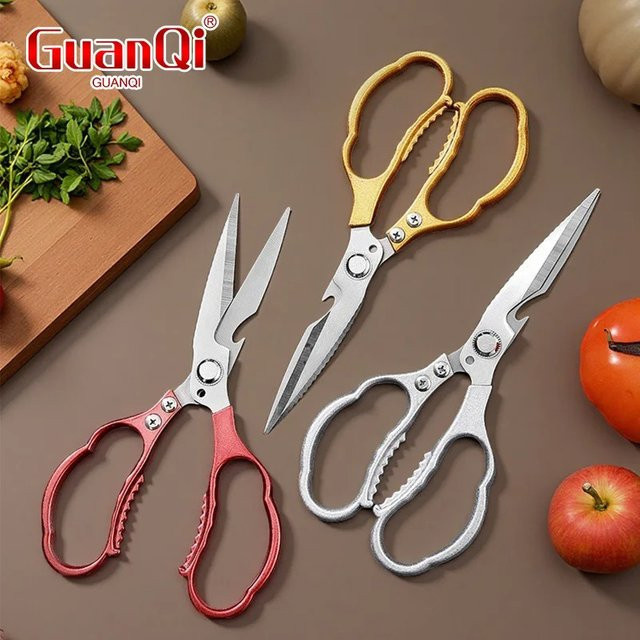 GuanQi Geflügelschere aus Edelstahl in Rot für Fleisch und Knochen - Bild 1