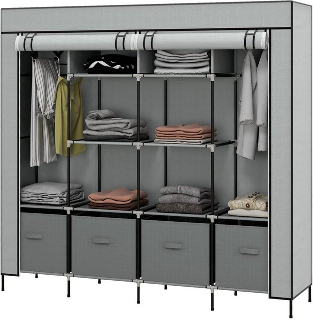 HOMCOM Kleiderschrank mit Rolladen aus Polypropylen und Metall in Dunkelgrau, B/H/T: 42,5 x 166 x 169,5 cm - Bild 1