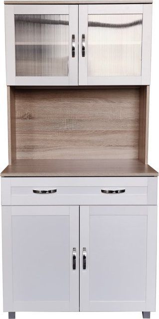 HTI-Line Küchenbuffet Blanca in Weiß mit Regalfächern und Schubladen, B/T/H: 170 x 48 x 80 cm - Bild 1