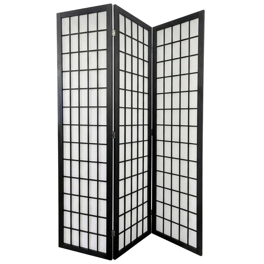 Relaxdays Paravent aus Bambus und Holz mit Stoff in Schwarz, 3-teilig, faltbar und freistehend, Höhe: 170 cm, Breite: 120 cm - Bild 2