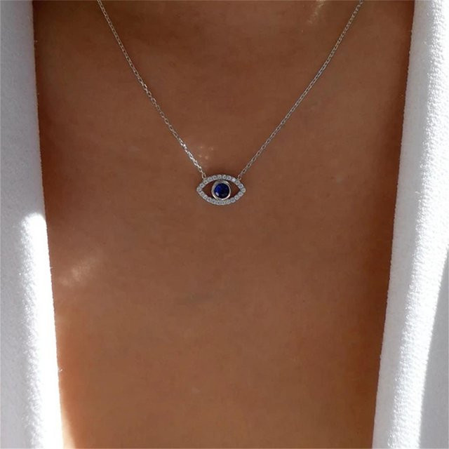 Lucky Star Jewelry Halskette, Evil Eye Anhänger, Silber, Damen, Bunt - Bild 1