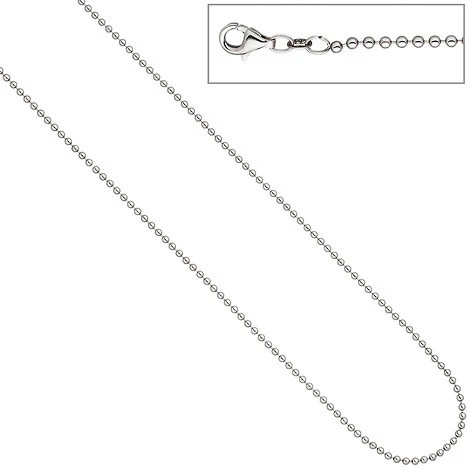 Colfem Kugelkette 925 Silber, 2,0 mm, 45 cm, Unisex - Bild 1