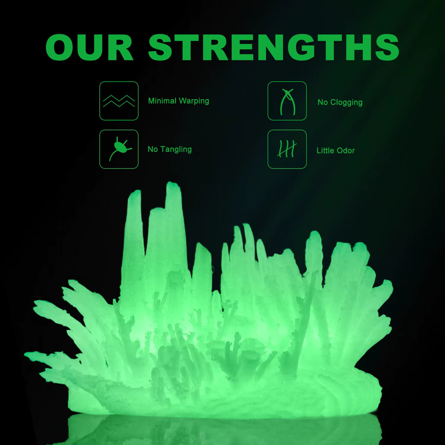 Eryone Luminous PLA Filament 1,75 mm, Glow in the Dark 3D-Druckmaterial, Farbe: Lila, 1 kg - Bild 3