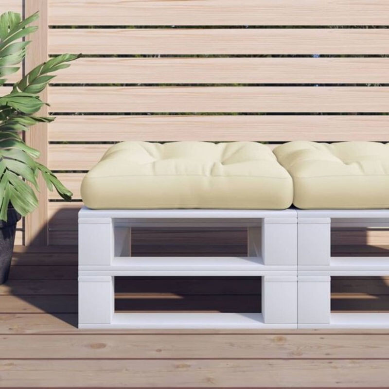 Palettenkissen von vidaxl in Creme Beige aus Stoff, B/T/H: 60 x 61,5 x 10 cm - Bild 1