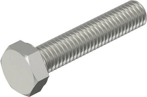 OBO Bettermann Sechskantschraube DIN933 M10x50 aus Edelstahl A4-80 in Silber, 50 Stück - Bild 1