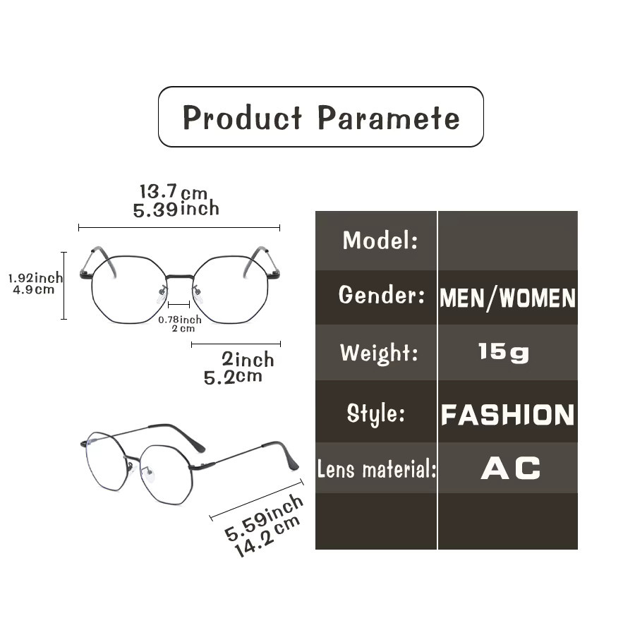 Hindfield Brille, Unisex, Vollrand, hexagonal, Metall, black - Bild 2
