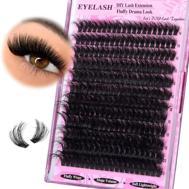 BSIMONE Wimpernverlängerungen Manga Einzelne Cluster, Schwarz, Unisex - Bild 4