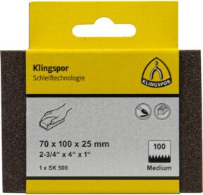 Klingspor SK 500 Schleifklotz mit Korund Korn 150, B/H/T: 10,0 x 7,0 x 2,5 cm - Bild 1