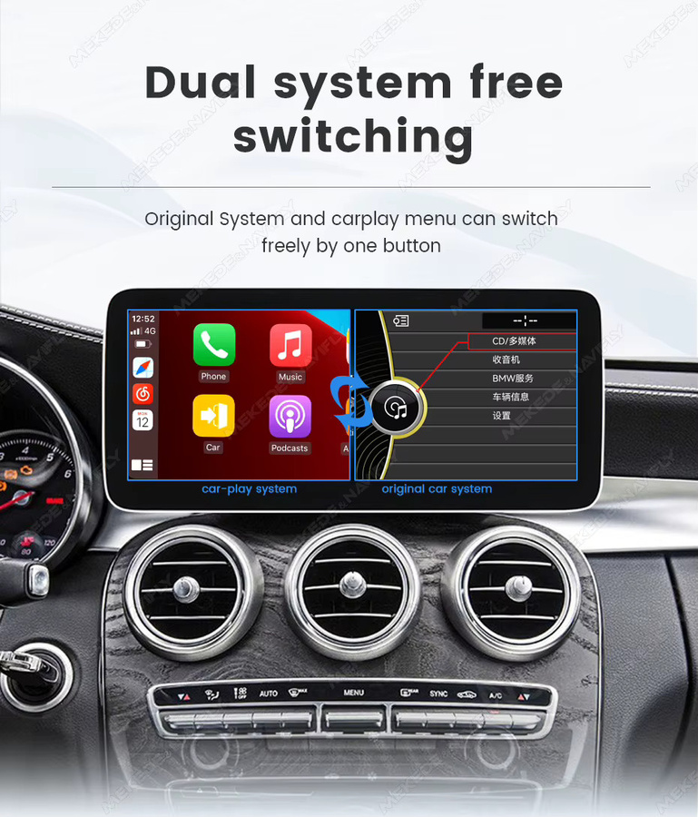 MEKEDE Autoradio mit 8,8 Zoll Touchscreen für Audi Q5 2010-2017, Linux-System Multimedia-Player mit Bluetooth, Wireless Carplay und Android Auto, Schwarz - Bild 5