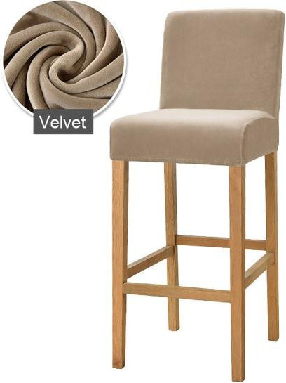 YZFZP Barhocker Schutzbezug aus Samt in Beige, elastische Stuhlhusse für hohe Hocker und Sessel - Bild 1