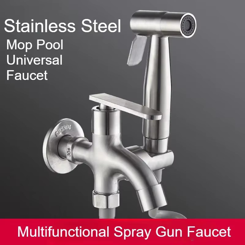 YISENLUO Bidet-Sprühset aus 304 Edelstahl in Silber, Multifunktionales WC-Sprühgerät mit Handbrause und Hochdruck-Duschkopf - Bild 4