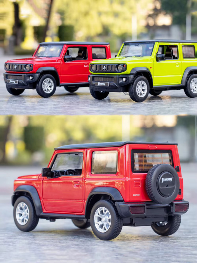caipo Suzuki Jimny Spielzeugauto Modell, Maßstab 1:26, mit Licht und Sound, Metall, Rot - Bild 4