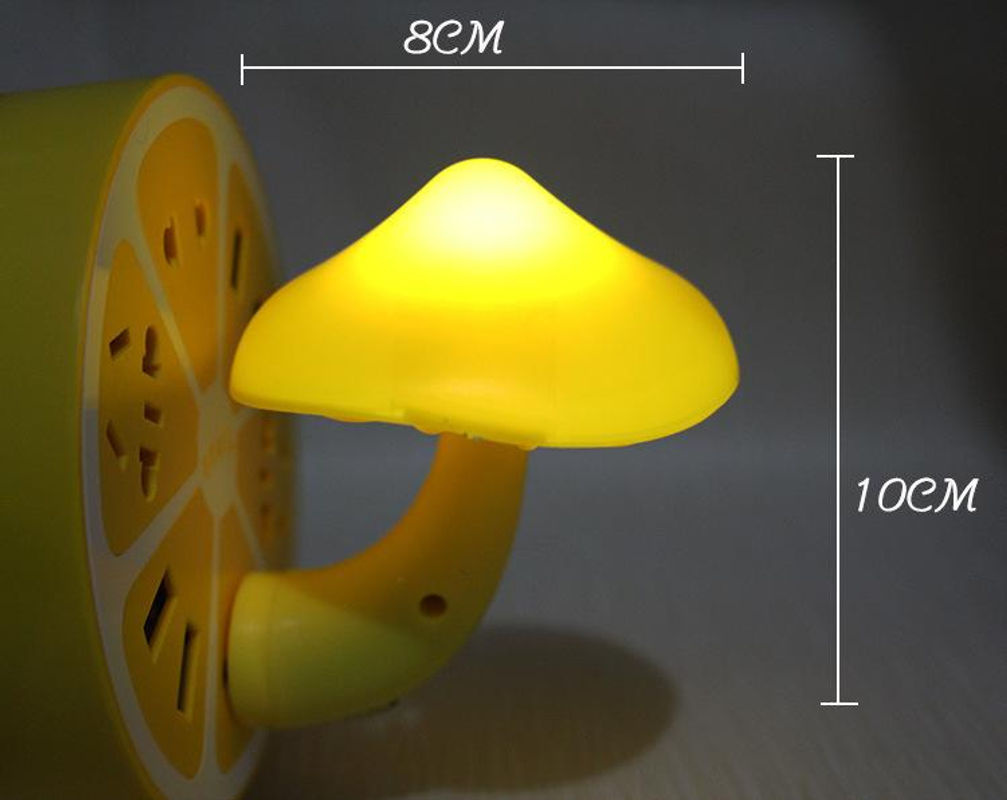 Happy6 LED Pilz-Nachtlicht Wandleuchte in Gelb mit Dämmerungssensor und warmweißem Licht - Bild 4