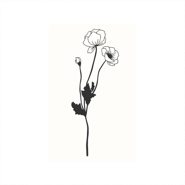 May&Berry Stempel Mohnblumen in Weiß, B: 3,5 cm, H: 5,5 cm - Bild 1