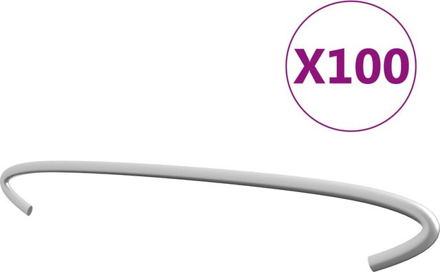 Vidaxl Gabionen-Haken aus verzinktem Stahl, 100 Stück, Silber, Länge: 30 cm - Bild 1