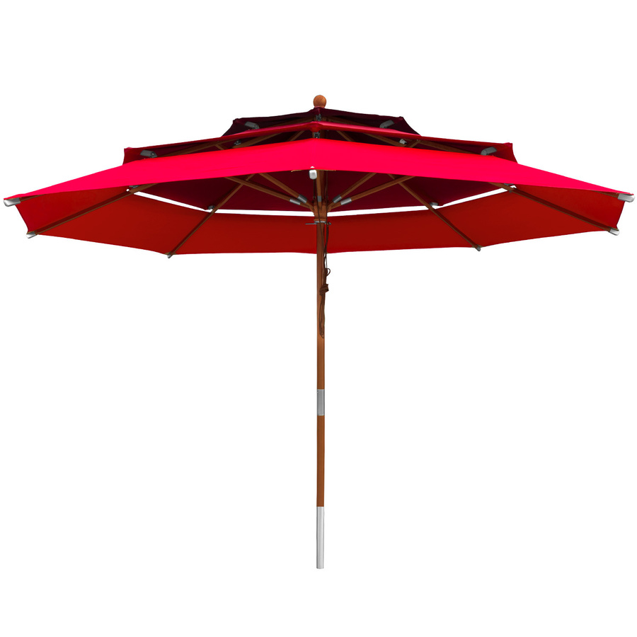 anndora Sonnenschirm rote Brise, rund, Farbe: Rot, Durchmesser: 300 cm, Höhe: 240 cm - Bild 1