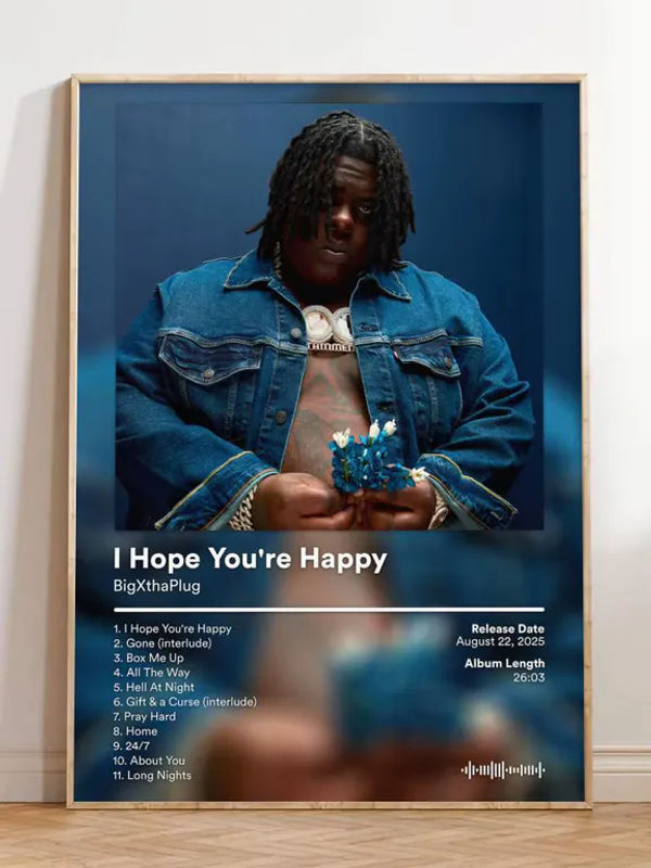 B-BigXthaPlug Album-Poster als selbstklebender HD-Wandaufkleber in Schwarz und Mehrfarbig aus Papier - Bild 5