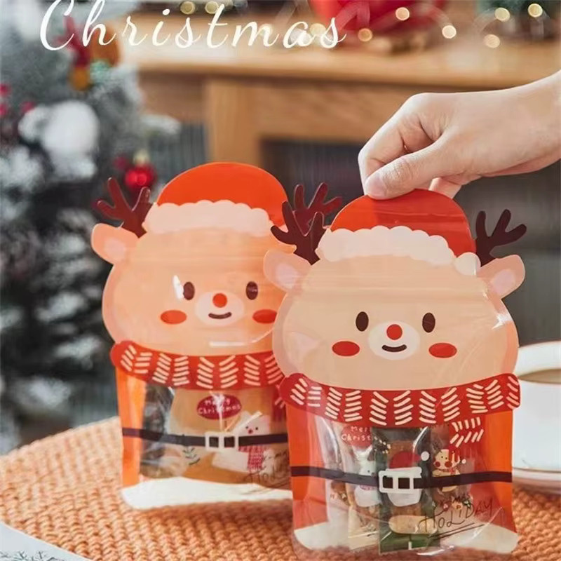 15 Stück Weihnachtsgeschenkbeutel aus Kunststoff in Multicolour als wiederverwendbare Druckverschlussbeutel für Süßigkeiten und Partydeko - Bild 2