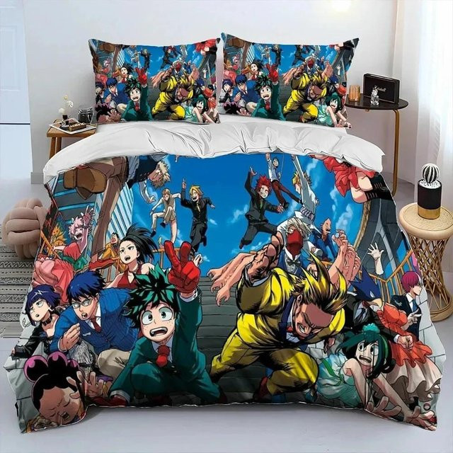 Bettwäscheset My Hero Academia Izuku Deku von Binchi Fitness, mehrfarbig, aus Mikrofaser, bestehend aus 1x Bettbezug und 1x Kissenbezug, Breite: 70 cm, Länge: 133 cm - Bild 1