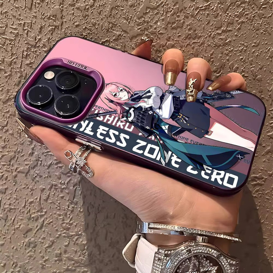 ZZZ Tsukishiro Yanagi Handyhülle für iPhone 17 16 15 14 13 12 11 Pro Max Air in Mehrfarbig mit mattem Laser Metallic Aurora Effekt - Bild 3