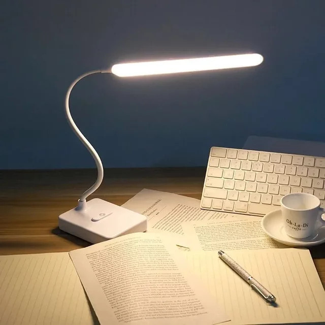 Feimefeiyou LED Touch Schreibtischlampe in Weiß mit USB-Anschluss und Dimmfunktion für Schlafzimmer und Wohnzimmer - Bild 1