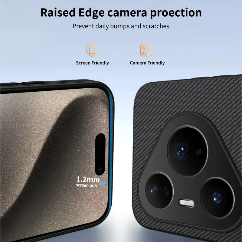Magnetische Schutzhülle mit Carbon-Faser-Textur für Huawei Pura 80 Ultra, Nova und weitere Modelle in Schwarz - Bild 4