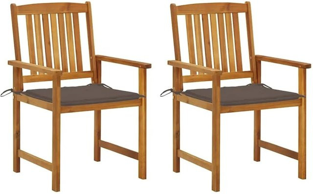 vidaXL Gartenstühle Set aus Akazien-Massivholz mit Kissen in Braun und Beige - Bild 1