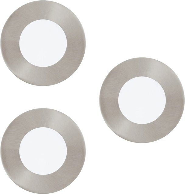 Eglo Connect Fueva LED-Einbauleuchte 3er-Set, RGBW, dimmbar, Nickel matt, Durchmesser: 8,5 cm - Bild 1
