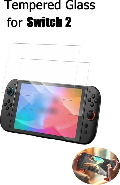 Nintendo Switch 2 HD-Schutzfolie aus gehärtetem Glas, transparent - Bild 1