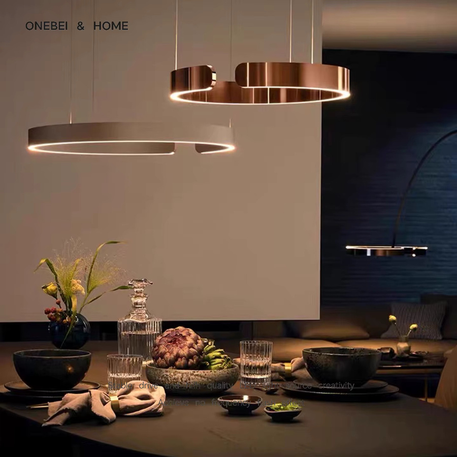 ONEBEI Moderne Home C Ring LED Pendelleuchte mit integrierter LED für Wohnzimmer Schlafzimmer und Hotel - Bild 3
