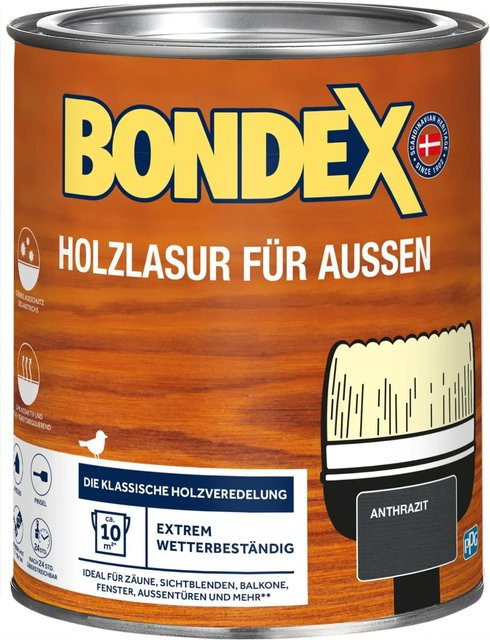 Bondex Holzlasur für Außen Anthrazit 750 ml - Bild 1