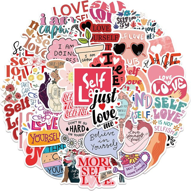 Charile Cartoon Selbstliebe-Aufkleber, Graffiti-Sticker, multicolor, 10-teiliges Set - Bild 1