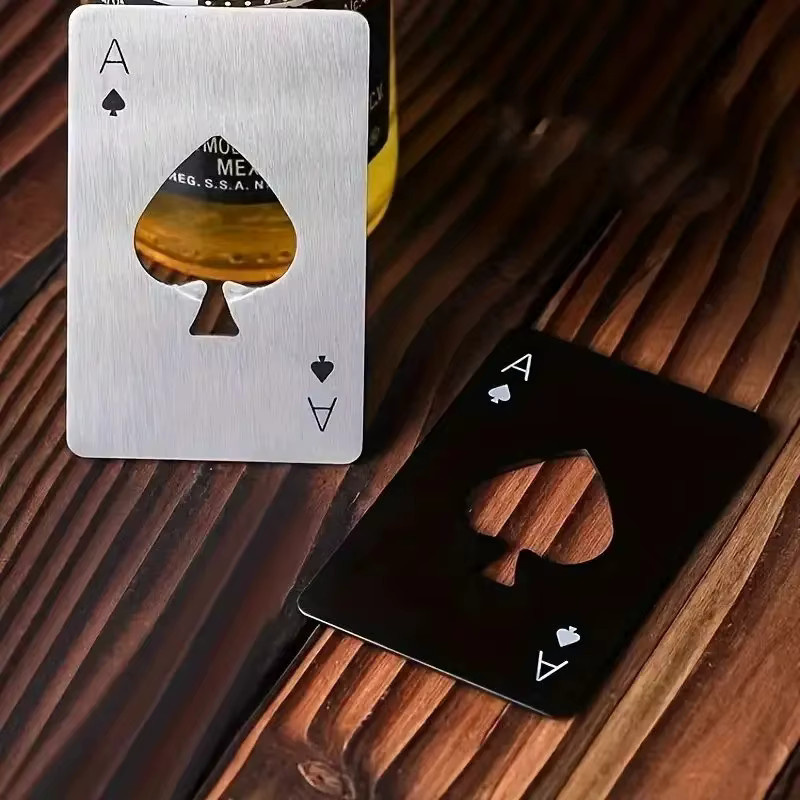 Kreditkarten-Flaschenöffner Spades in Schwarz aus Edelstahl im Poker-Design - Bild 3