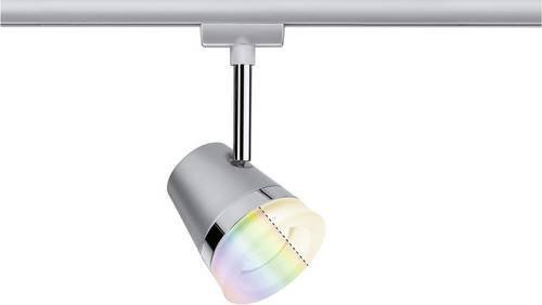 Paulmann URail Hochvolt-Schienensystem-Leuchte GU10 in Chrom (matt) mit verstellbarem Kegel und RGB-Funktion - Bild 1