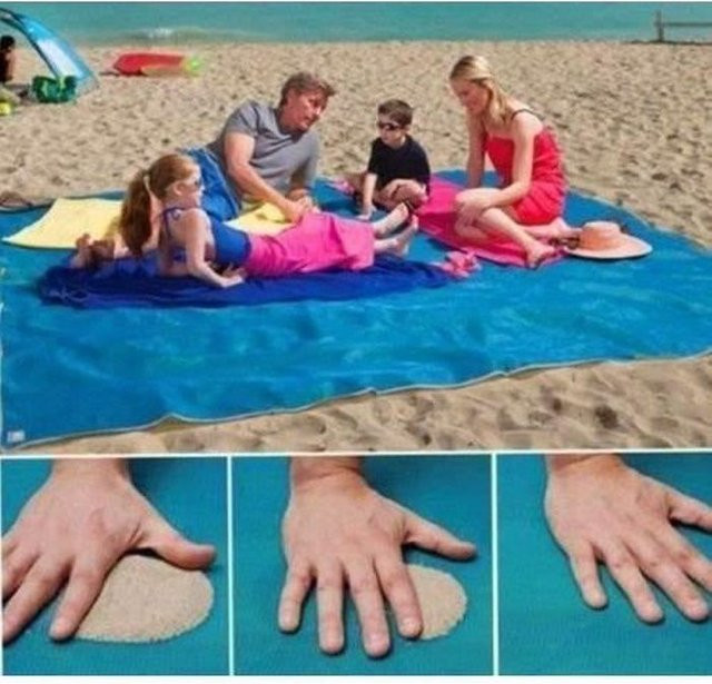 STEL ORA Sandfreies Strandtuch für den Sommer, Blau, B/T: 150 x 200 cm - Bild 1