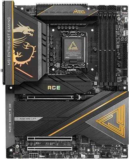 MSI MEG Z890 ACE Mainboard ATX LGA1851 DDR5 mit Wi-Fi 7, Bluetooth und 10G LAN in Schwarz und Gold - Bild 2