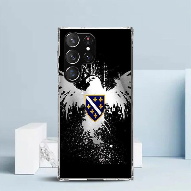 Handyhülle mit Bosnien und Herzegowina Flagge für Samsung Galaxy S24 S25 S26 Ultra S23 S22 S21 S20 FE aus weichem TPU in Schwarz - Bild 1