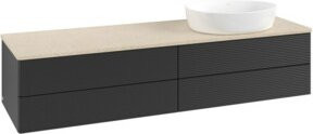 V&B Waschtischunterschrank Antao mit Frontstruktur und Beleuchtung in Blau, B/T: 160 x 50 cm - Bild 1
