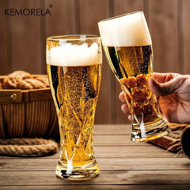 KEMORELA Glas-Bierkrug transparent, 400 ml Trinkglas für Bier, Wodka und Spirituosen - Bild 1