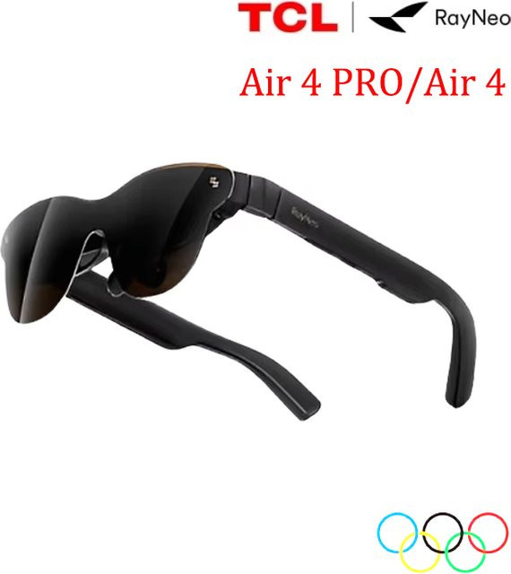 TCL RayNeo Air 4 PRO AR-Brille mit Macro-OLED-Bildschirm für 3D-Privatkino und HDR10 in Schwarz - Bild 1
