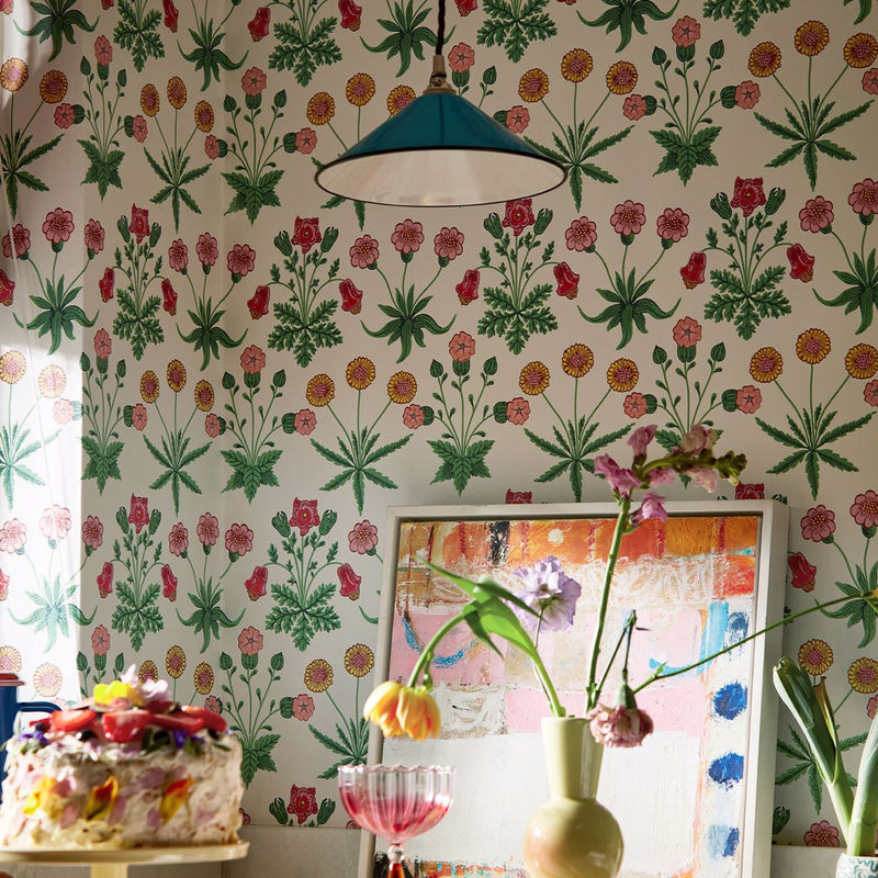 Morris & Co Tapete Daisy Strawberry Fields in Grün und Multicolour - Bild 2