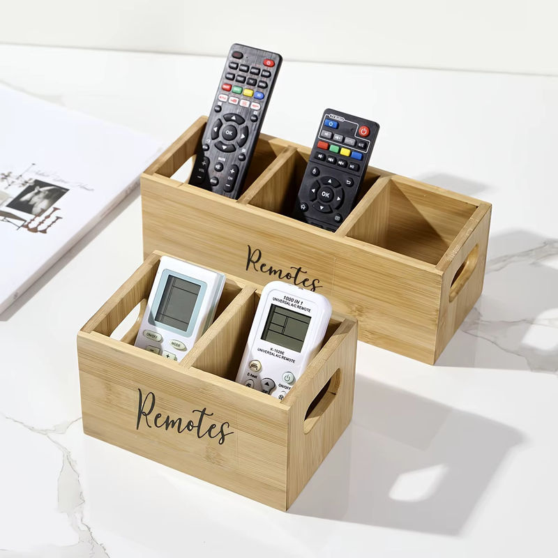Rustikaler Fernbedienungshalter aus Holz in Braun als Aufbewahrungsbox im Landhausstil - Bild 2