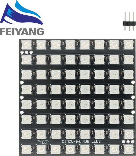 SAMIROB Matrix 8x8 64 DIY GyverLamp WS2812B LED Digital Flexible Individuell Adressierbare Panel Pixel Licht Anzeigetafel Multicolor - Bild 1