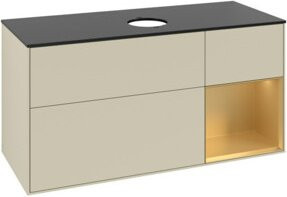 V&B Waschtischunterschrank Finion in Lackausführung mit goldenen Griffen, Breite: 120 cm, Tiefe: 50,1 cm, Höhe: 50,1 cm - Bild 1