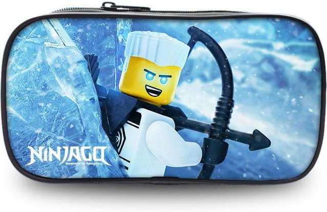 SolaceStone Ninjago Federmäppchen für die Schule aus Polyester in Silber und Blau - Bild 1