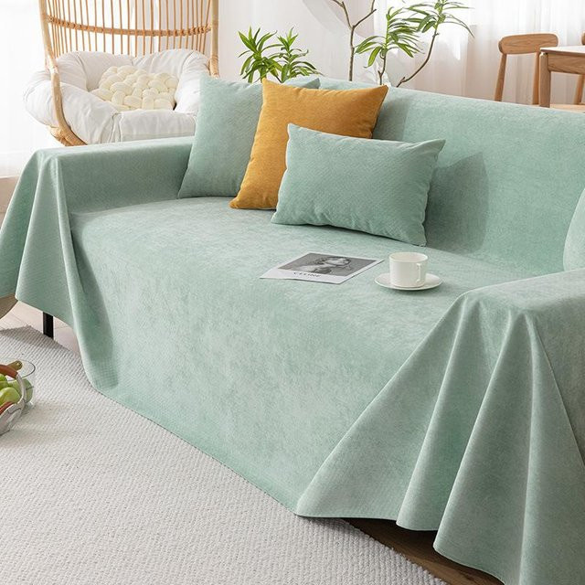 BC Pet Supplies Sofabezug im nordischen Stil aus Chenille, wasserabweisend und rutschfest, grün, B: 230 cm, H: 180 cm - Bild 1